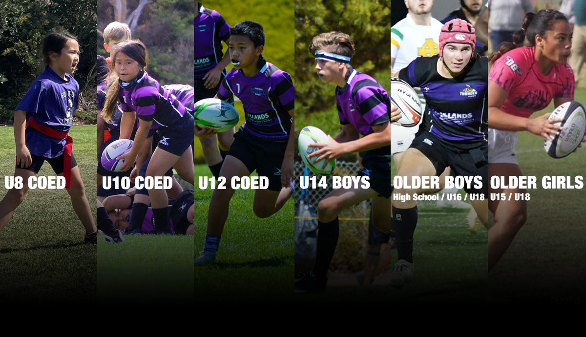 Thunder Rugby Teams - U8, U10, U12, U14, Older Boys, Older Girls